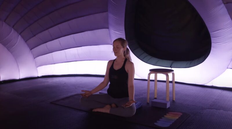 girl doing yoga at Hotpod Yoga Gateshead